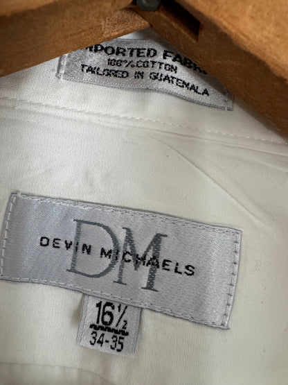 Devin Michaels Cotton Tuxedo Shirt in White