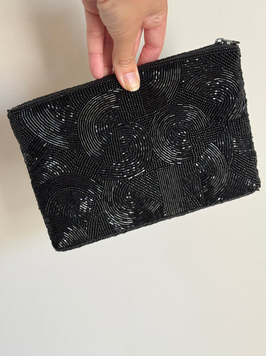 Beaded Circles Bag in Black
