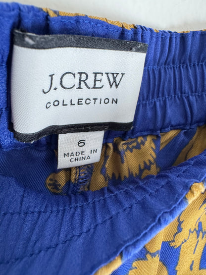 J.Crew Collection Silk Lion Pants in Blue/Gold