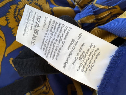 J.Crew Collection Silk Lion Pants in Blue/Gold