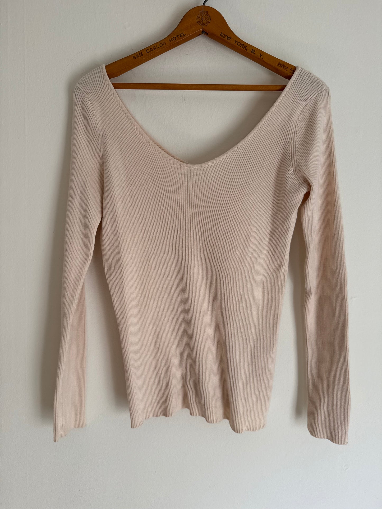 Demylee New York Ribbed Knit Long Sleeve Cotton Sweater