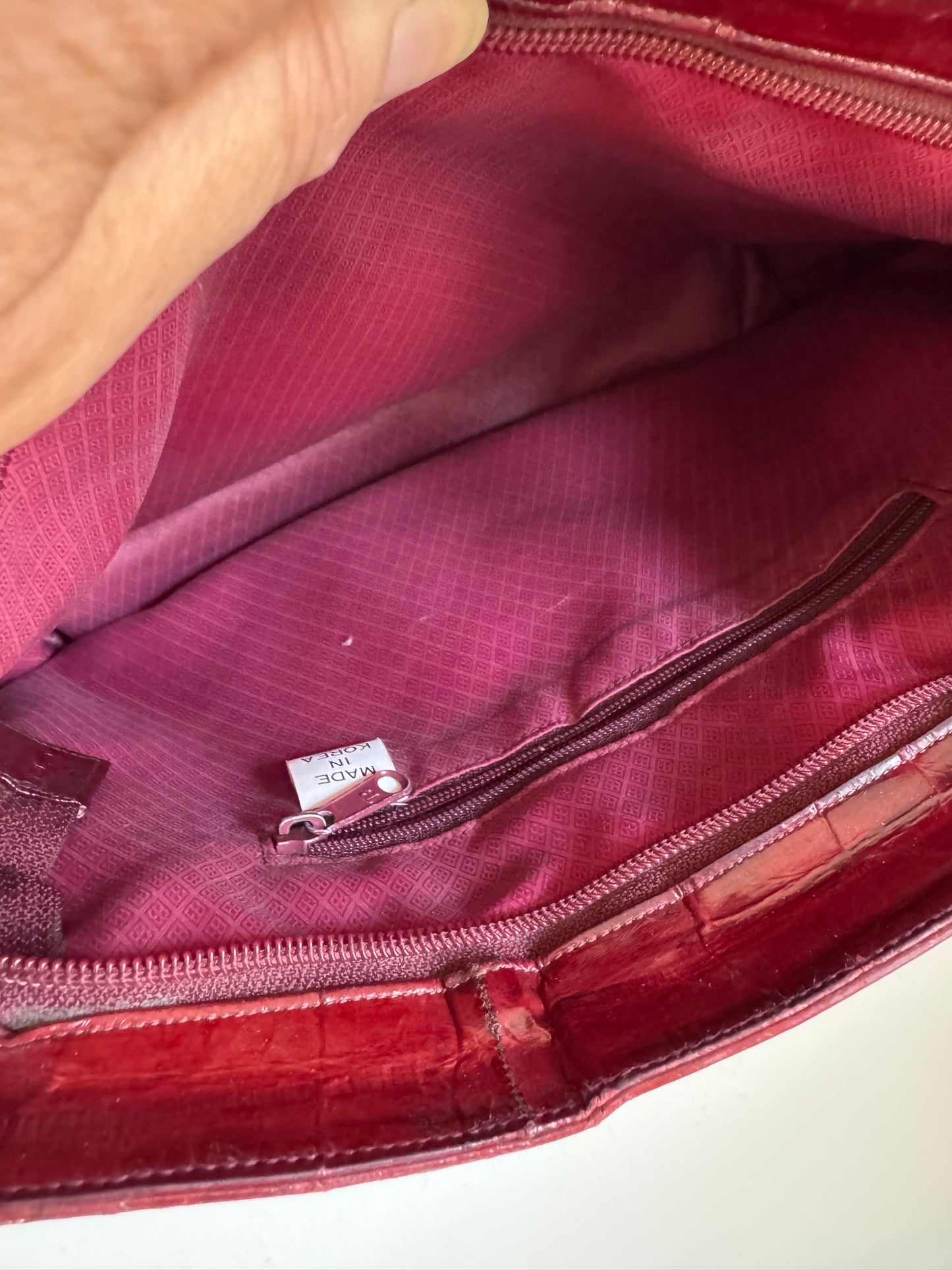Vintage Eel Skin Handbag in Oxblood