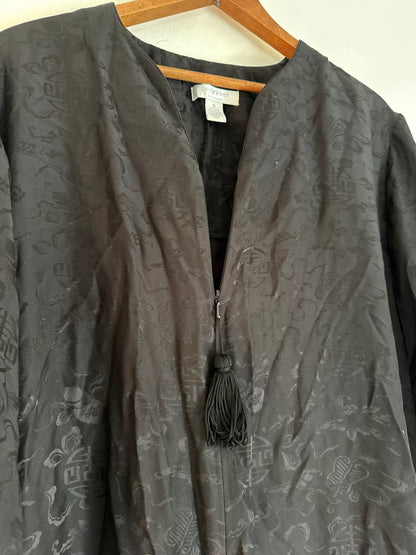 Cabernet Couture Silk Robe in Black