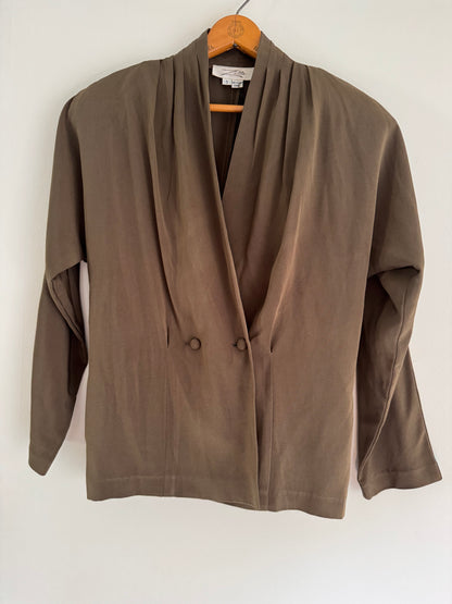 Zetta Wrap Blouse in Dark Olive