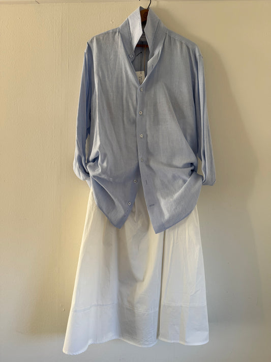 Lorenzo Uomo Tencel/Linen Button Down Stripe Shirt