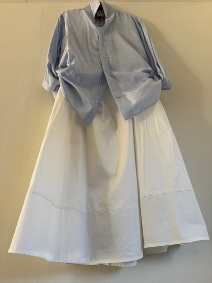 Sincerely Jules Crisp Cotton Full Skirt in White