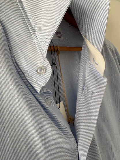 Lorenzo Uomo Tencel/Linen Button Down Stripe Shirt