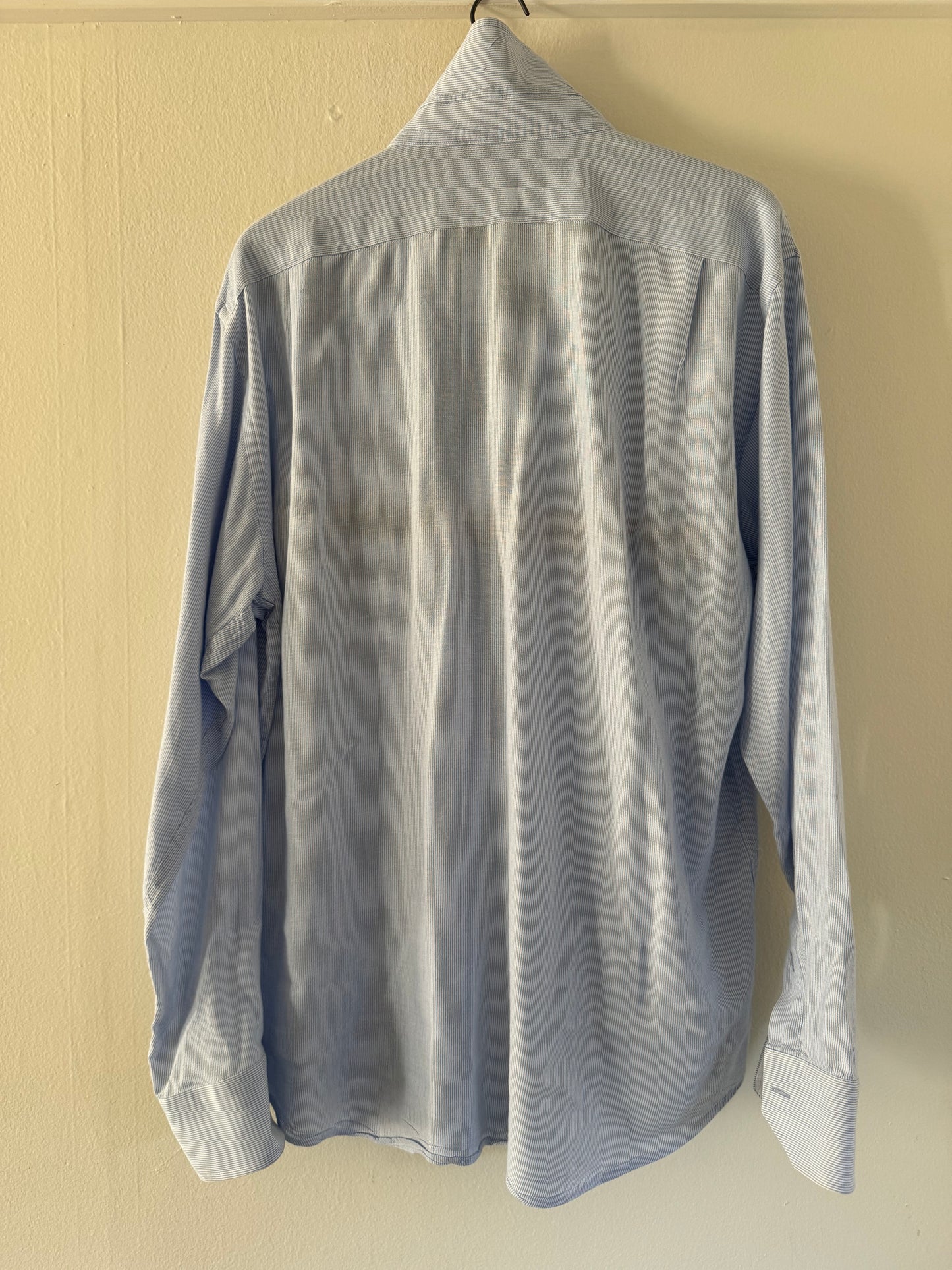 Lorenzo Uomo Tencel/Linen Button Down Stripe Shirt