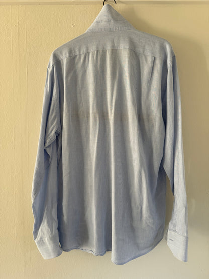 Lorenzo Uomo Tencel/Linen Button Down Stripe Shirt