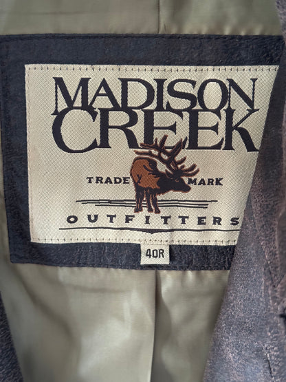 Madison Creek Outfitters Distressed Leather Blazer in Chocolate