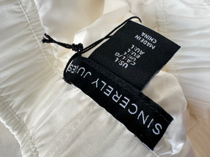 Sincerely Jules Crisp Cotton Full Skirt in White