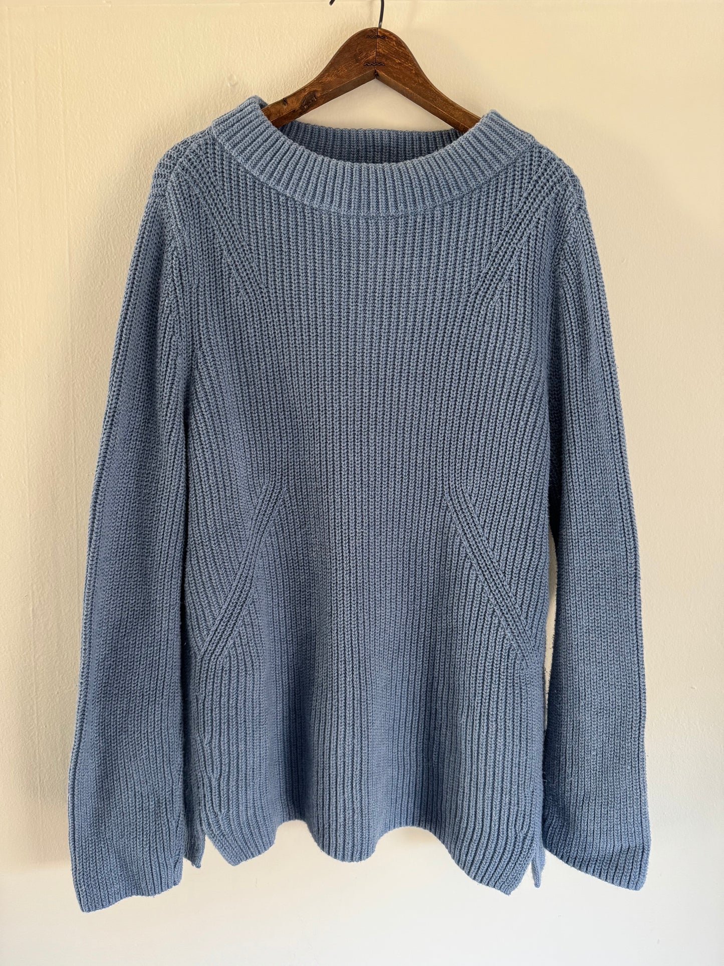 Talbots Cotton Ribbed Sweater in Steel Blue