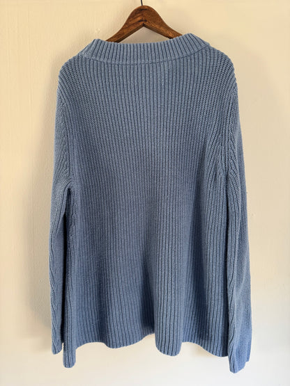 Talbots Cotton Ribbed Sweater in Steel Blue