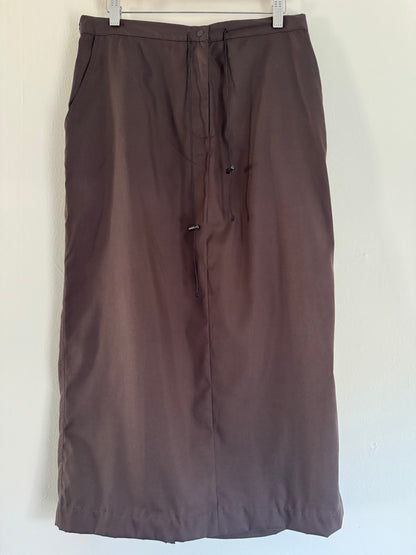 Chico's Design Long Straight Technical Skirt in Chocolate
