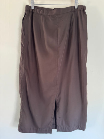 Chico's Design Long Straight Technical Skirt in Chocolate