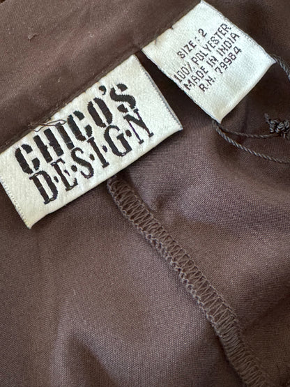 Chico's Design Long Straight Technical Skirt in Chocolate