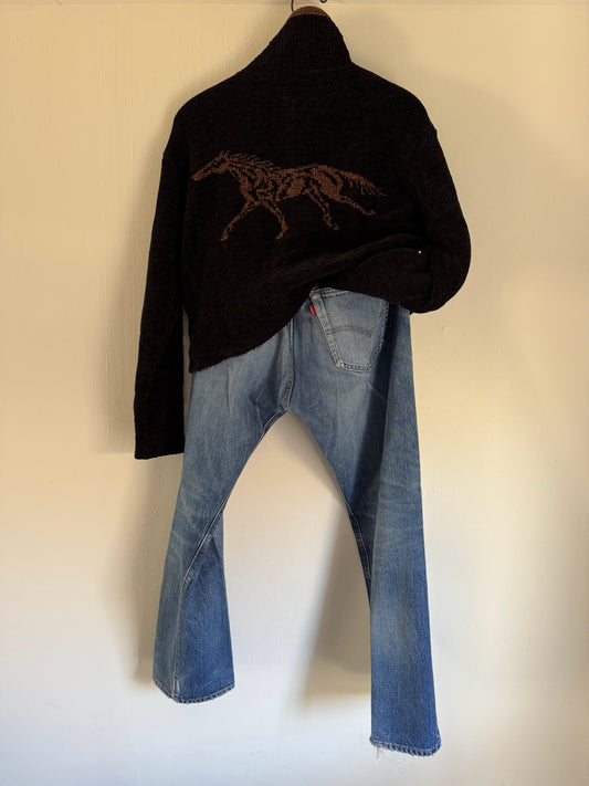 Tsunami Horse Sweater in Black/Brown