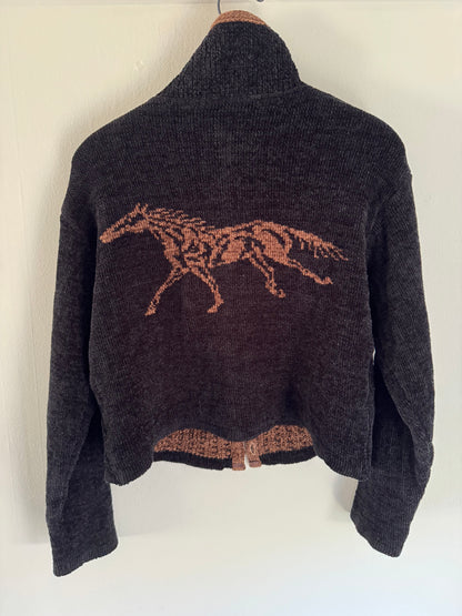 Tsunami Horse Sweater in Black/Brown