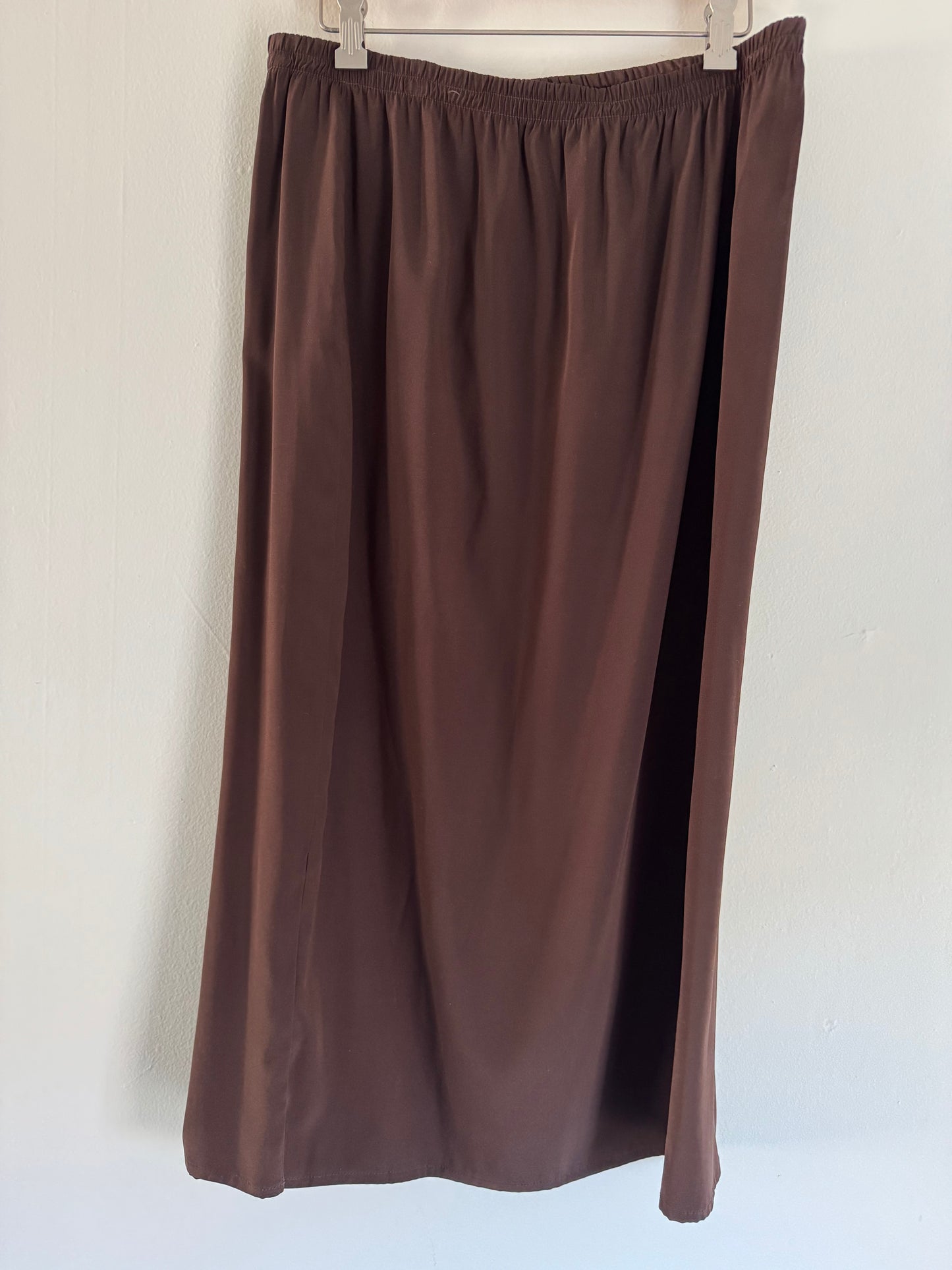 Dianaira Silk Reversible Midi Skirt in Chocolate