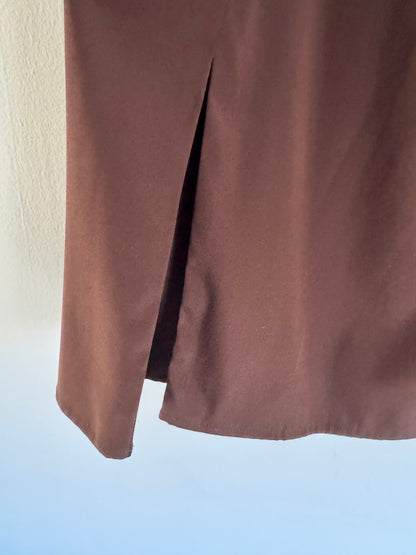 Dianaira Silk Reversible Midi Skirt in Chocolate
