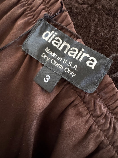 Dianaira Silk Reversible Midi Skirt in Chocolate