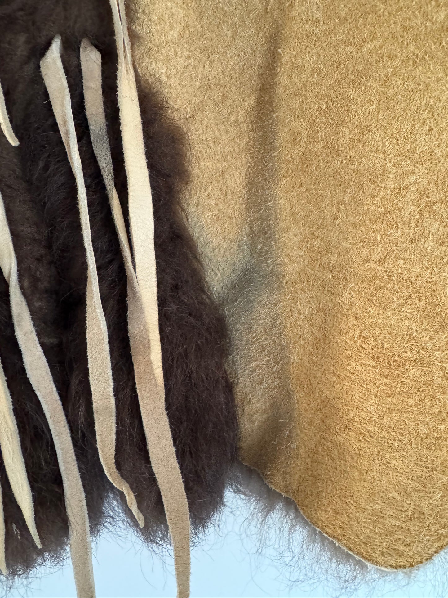 Vintage Buffalo Hide Vest in Tan/Chocolate