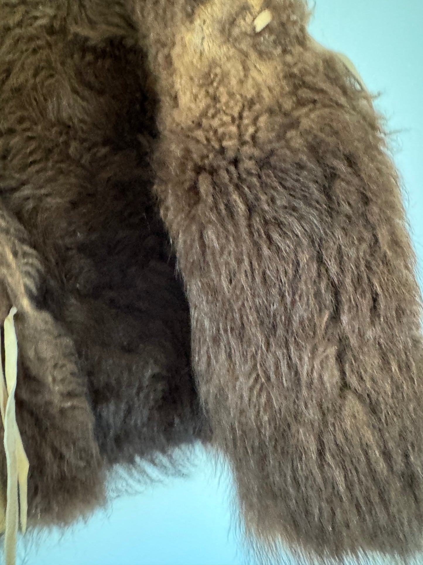 Vintage Buffalo Hide Vest in Tan/Chocolate