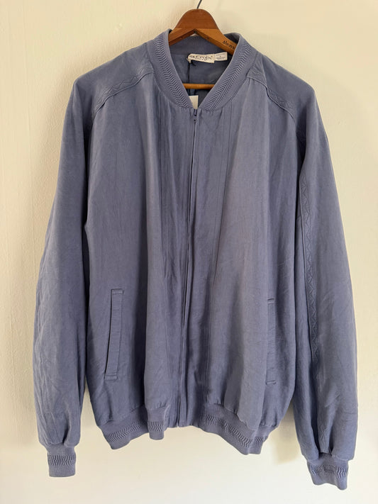 St. Croix Knits Zip Up Jacket in Steel Blue