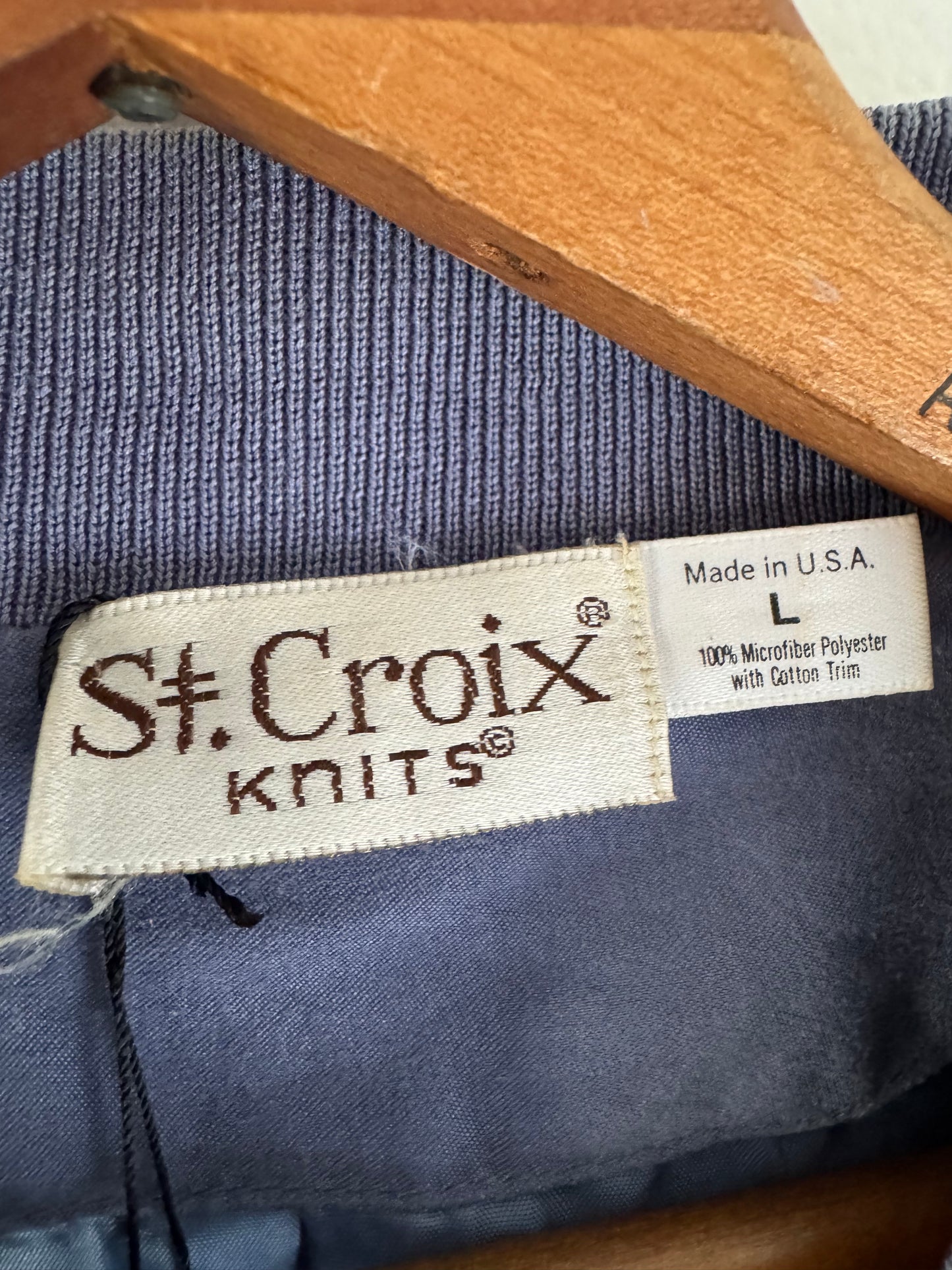 St. Croix Knits Zip Up Jacket in Steel Blue