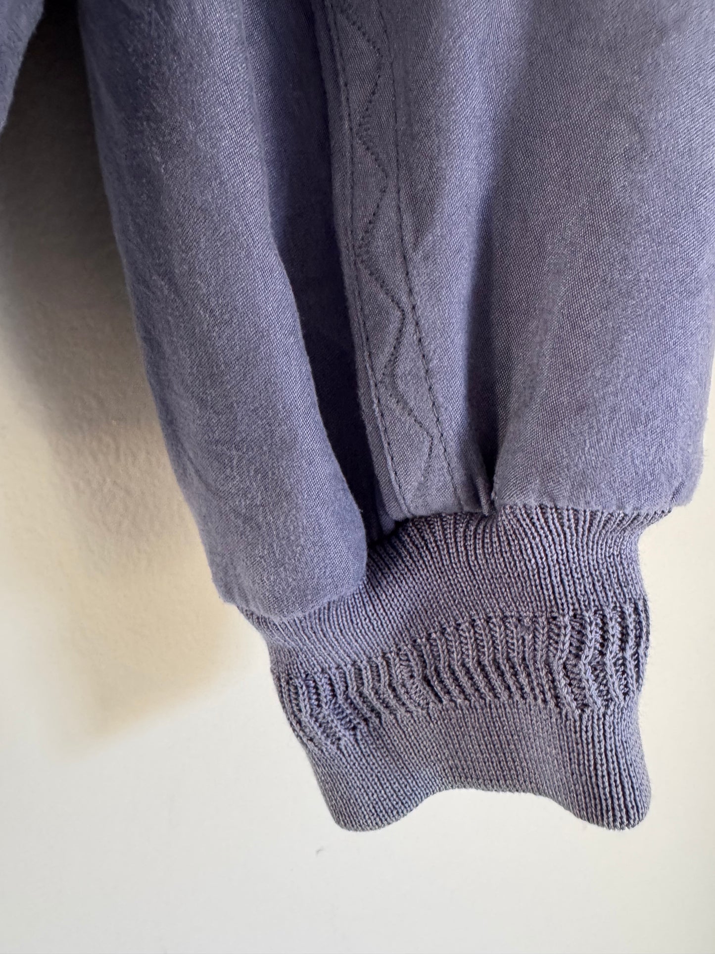 St. Croix Knits Zip Up Jacket in Steel Blue