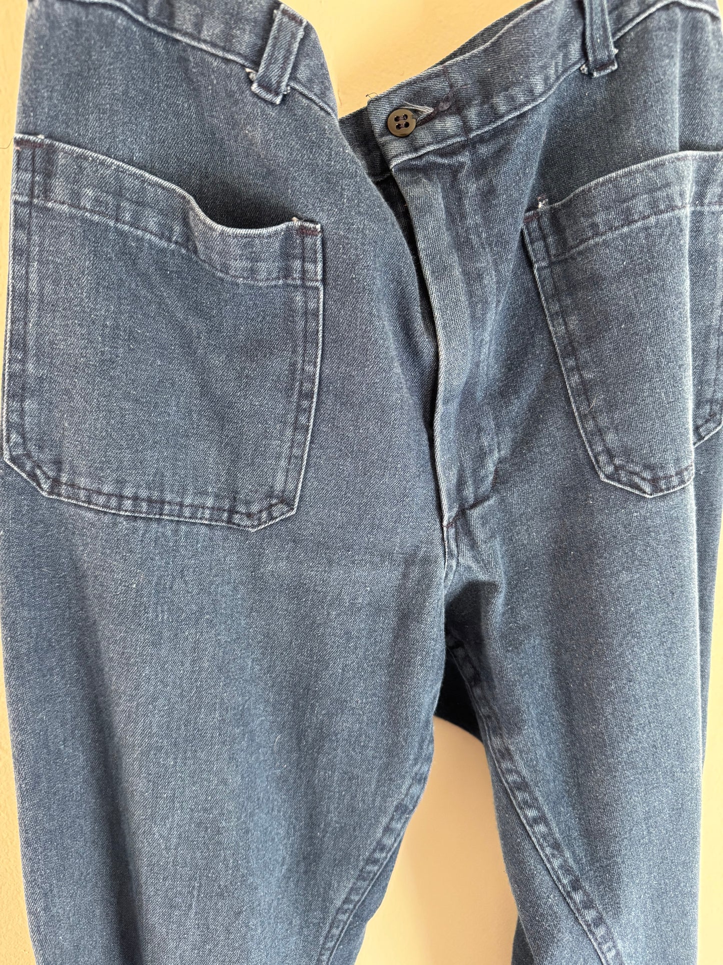 Vintage Denim Sailor Pants in Dark Blue