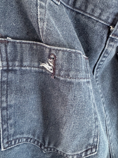 Vintage Denim Sailor Pants in Dark Blue