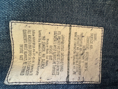 Vintage Denim Sailor Pants in Dark Blue