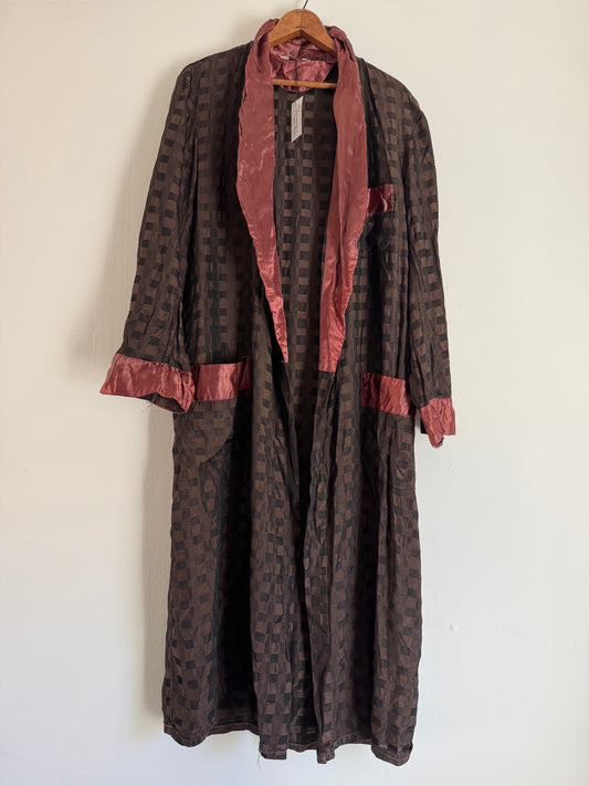 Vintage Fashion Robe in Check Chocolate