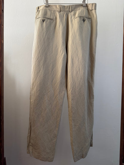 Reclaimed Claiborne Linen Viscose Pleated Trousers
