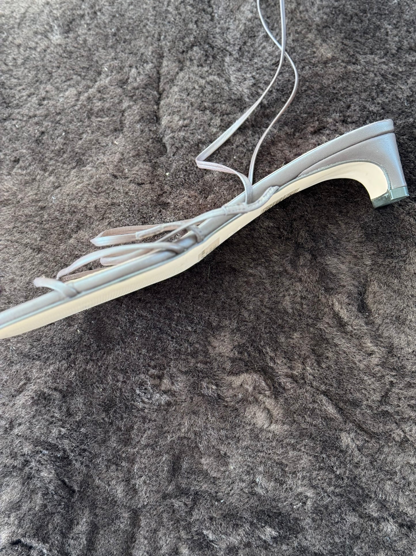 Reclaimed J.Crew Strappy Leather Wrap Sandals in Brown