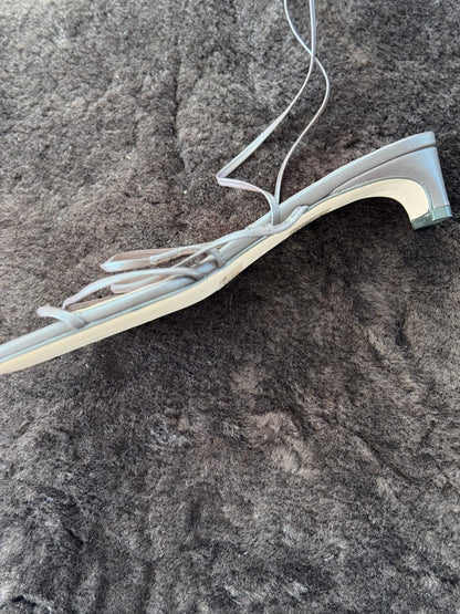 Reclaimed J.Crew Strappy Leather Wrap Sandals in Brown