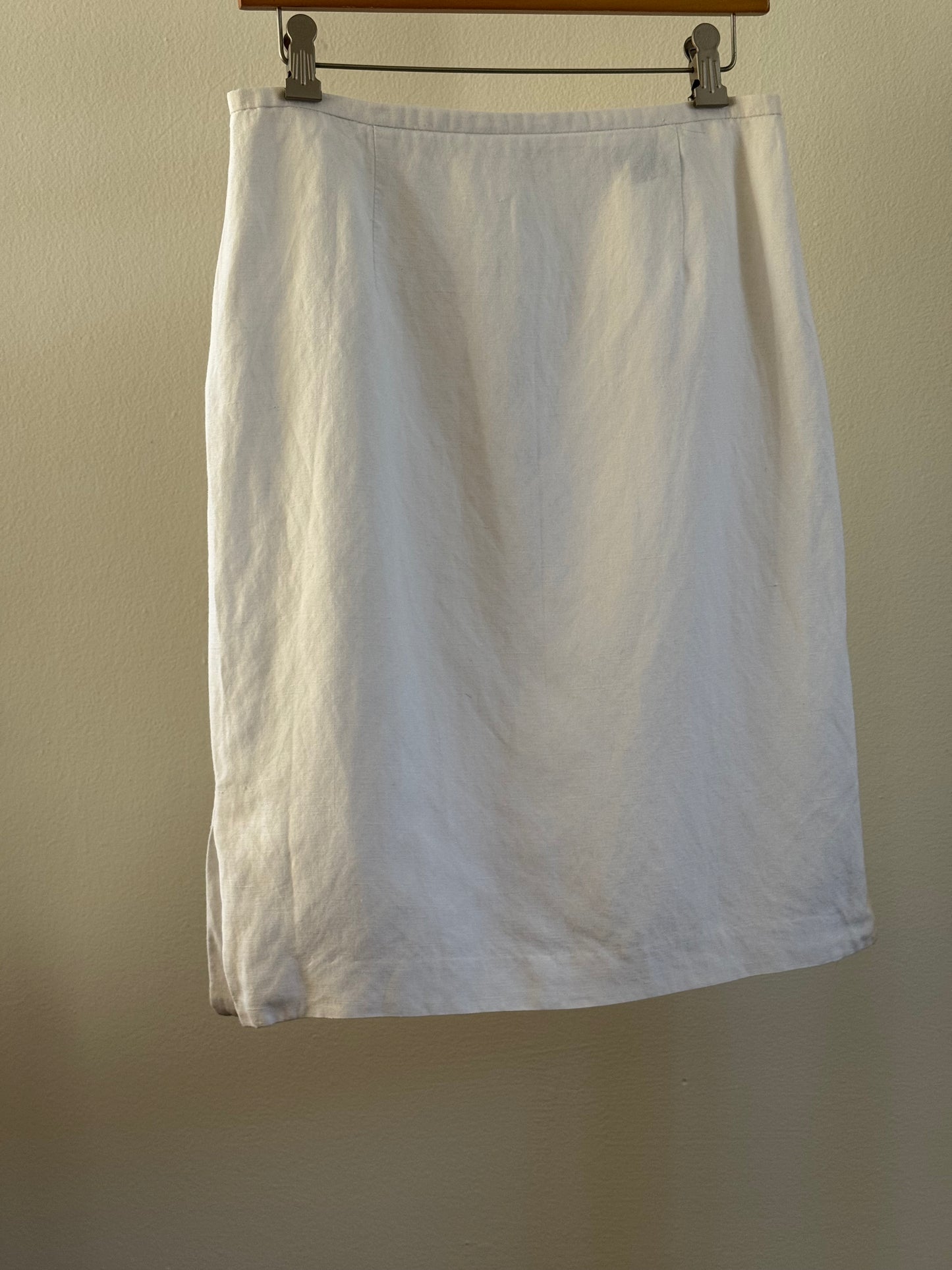 Vintage David N Linen Mini Skirt in White