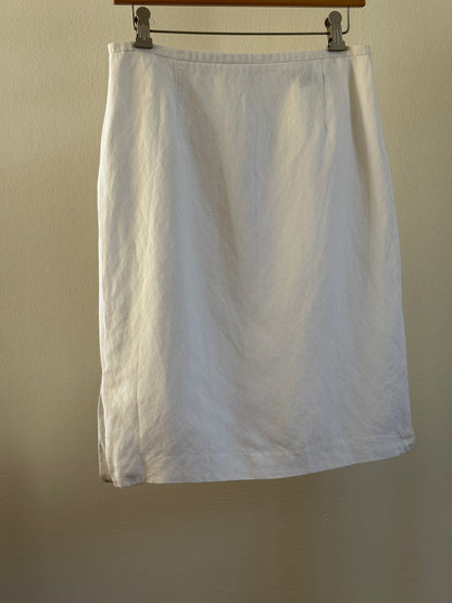 Vintage David N Linen Mini Skirt in White