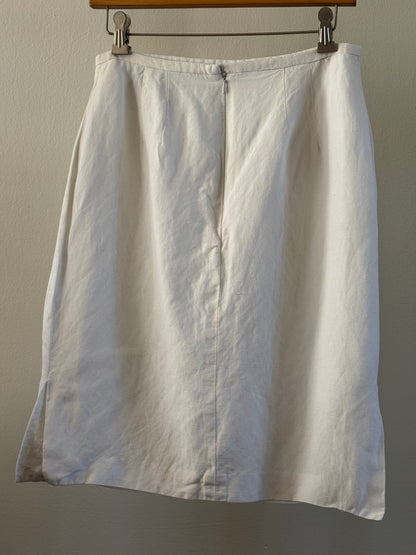 Vintage David N Linen Mini Skirt in White