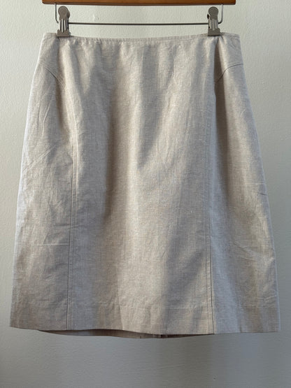 Vintage Cotton/Linen Mini Skirt in Light Khaki