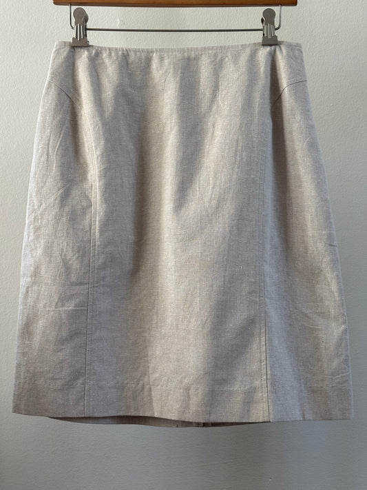 Vintage Cotton/Linen Mini Skirt in Light Khaki