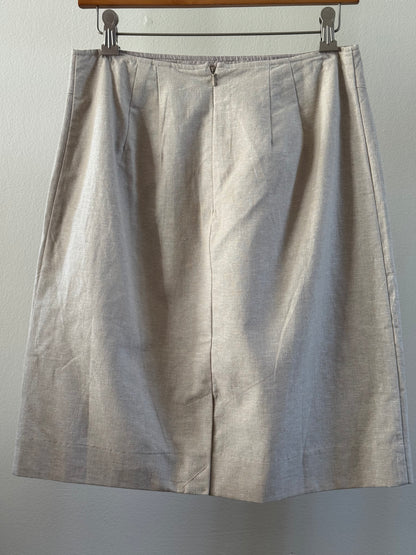 Vintage Cotton/Linen Mini Skirt in Light Khaki