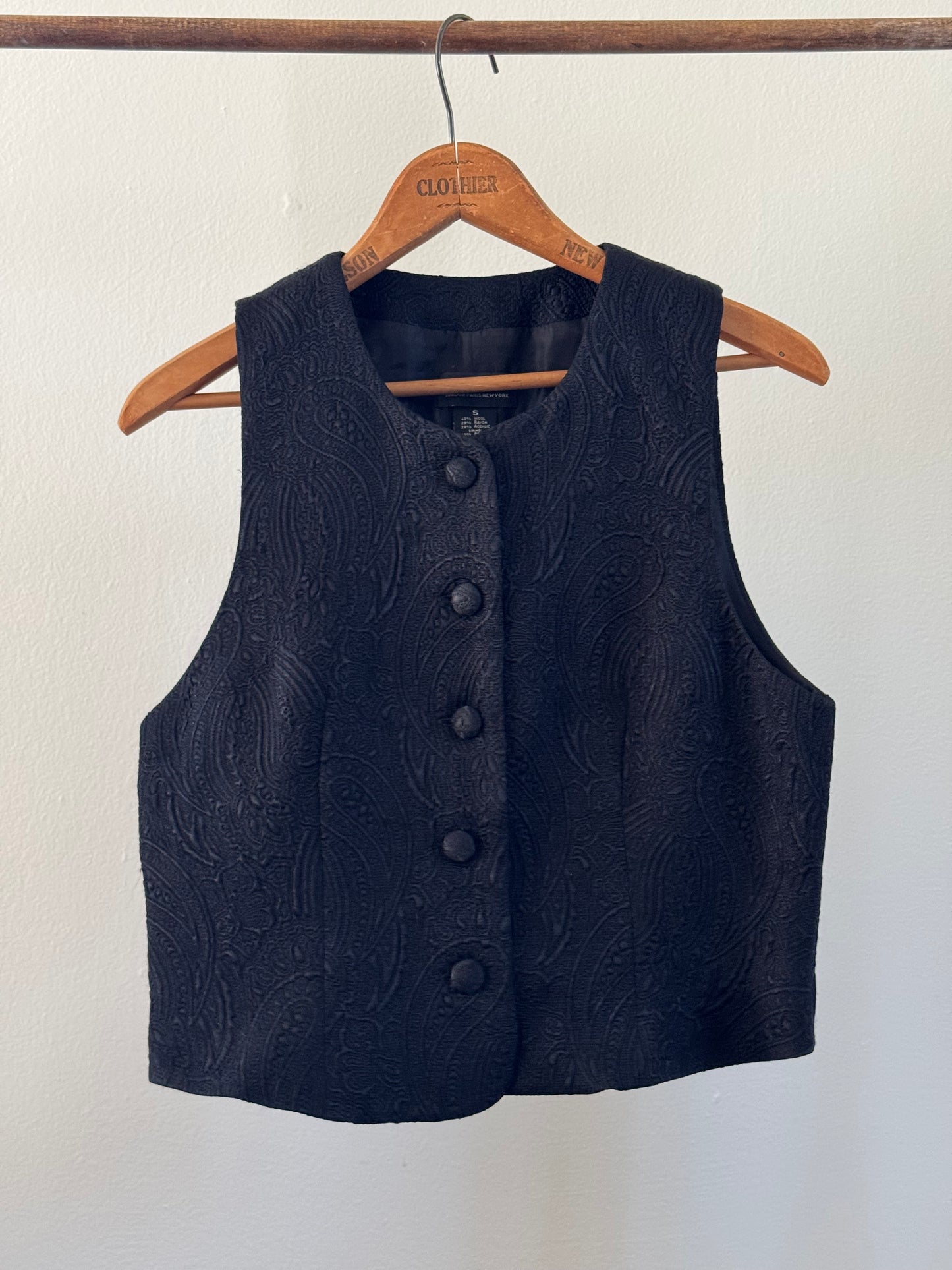 Vintage Limited Embroidered Vest in Black