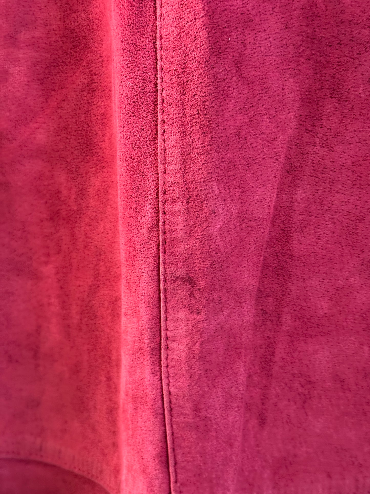 Vintage Midi Suede Skirt in Rhubarb