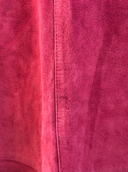 Vintage Midi Suede Skirt in Rhubarb