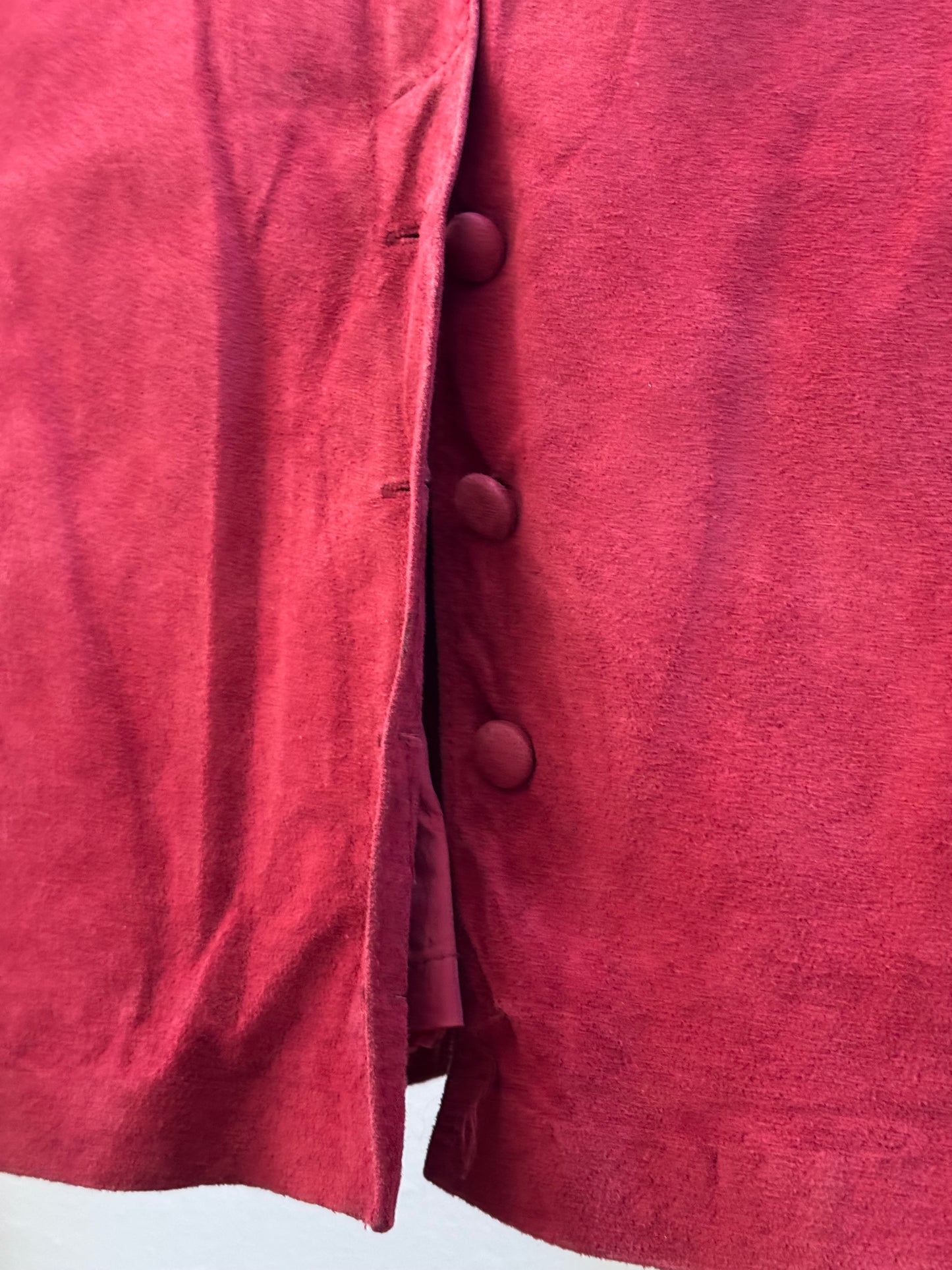 Vintage Midi Suede Skirt in Rhubarb