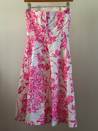 Reclaimed Lilly Pulitzer Sienna Dress in White and Pink