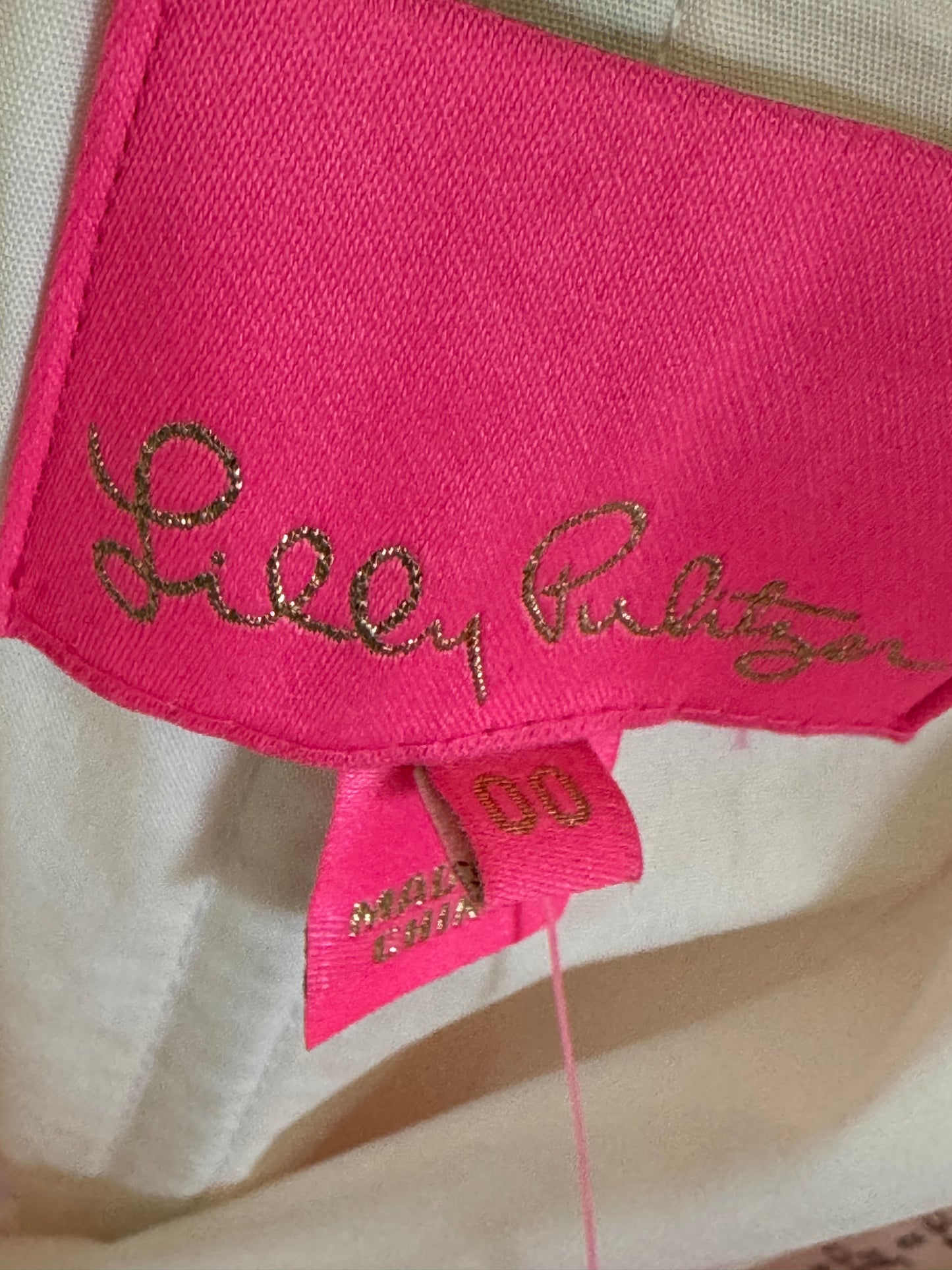 Reclaimed Lilly Pulitzer Sienna Dress in White and Pink
