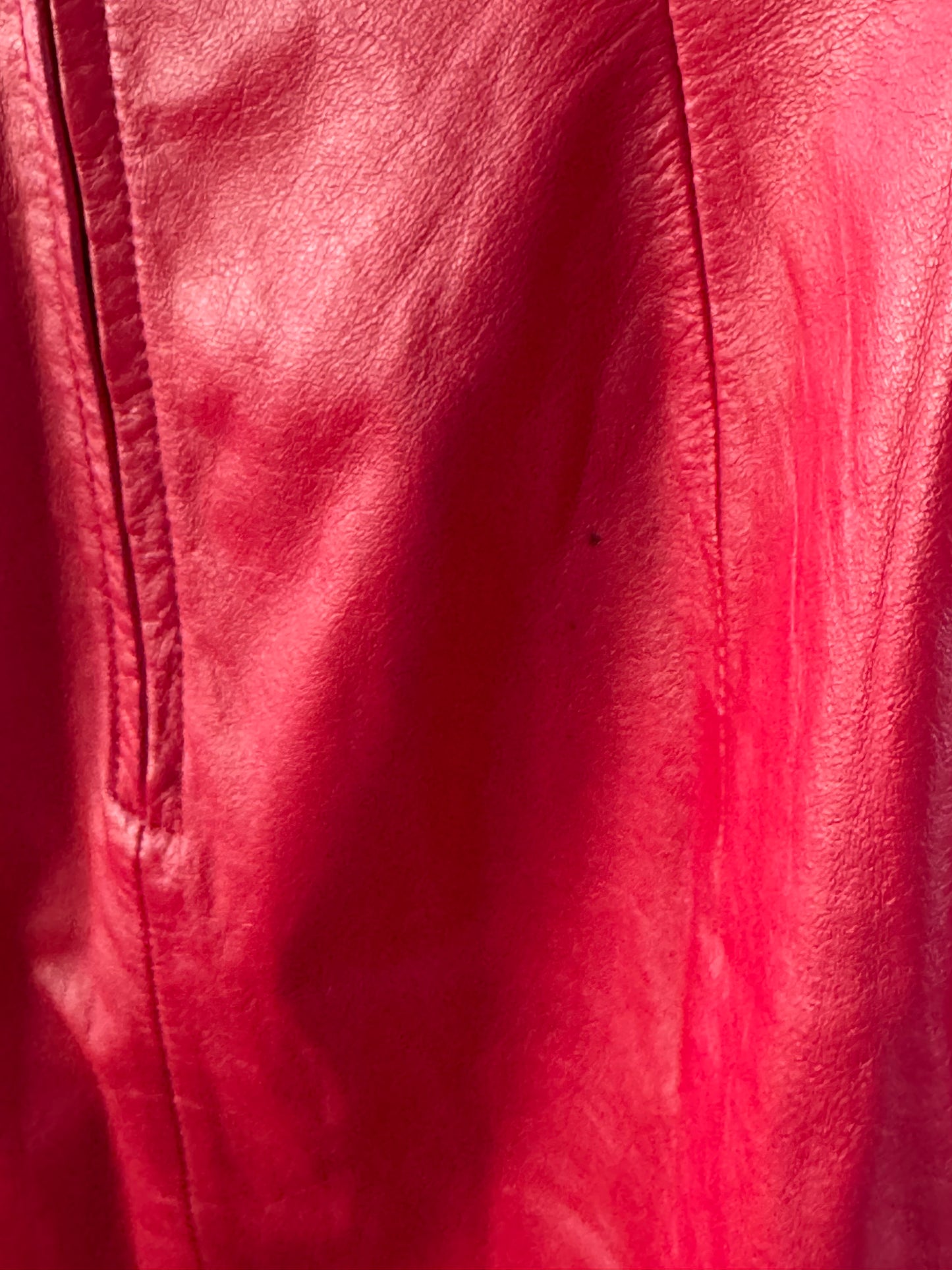 Vintage Chia Leather Mini Skirt in Red